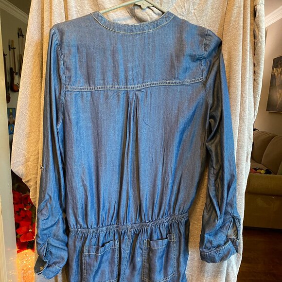 Haute Monde M medium shorts romper long roll sleeves denim look tencel - Picture 3 of 7